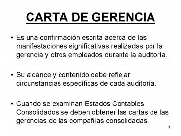 CARTA DE GERENCIA