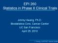 EPI 260 Statistics in Phase II Clinical Trials PowerPoint PPT Presentation