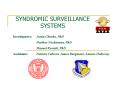 SYNDROMIC SURVEILLANCE SYSTEMS PowerPoint PPT Presentation