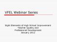 VFEL Webinar Series PowerPoint PPT Presentation