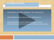 MAHASISWA MAMPU MEMBUAT IDE WIRAUSAHA