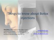 Things to know about Botox injections