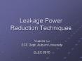 Leakage Power Reduction Techniques PowerPoint PPT Presentation
