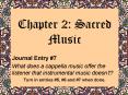 Chapter 2: Sacred Music PowerPoint PPT Presentation