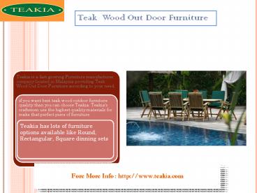 Best Teak Wood Out Door Furniture