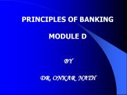 PRINCIPLES OF BANKING