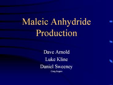 Maleic Anhydride Production