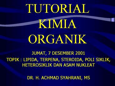 TUTORIAL KIMIA ORGANIK
