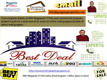 JMD Megapolis IT Park Sohna Road Gurgaon