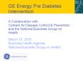 GE Energy Pre Diabetes Intervention A Collaboration with Centers for Disease Control PowerPoint PPT Presentation