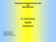 PERSOONLIJKHEIDSDIAGNOSTIEK EN BEHANDELING