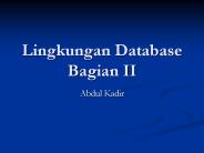 Lingkungan Database Bagian II
