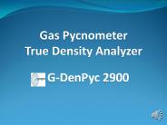 gas pycnometer helium true density analyzer G-DenPyc 2900 by gas displacement