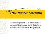 Anti-Transcendentalism