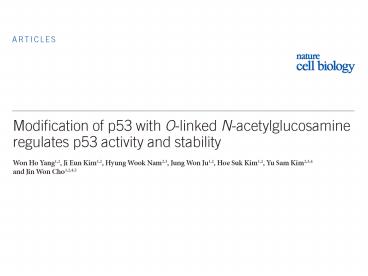 Post-transcriptional modifications of p53