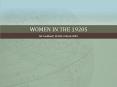 Women in the 1920s PowerPoint PPT Presentation