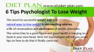 6 Tips Psychologist To Lose Weight