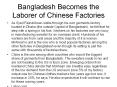 Bangladesh Becomes the Laborer of Chinese Factories PowerPoint PPT Presentation