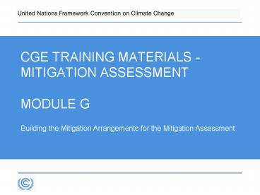 Building the Mitigation Arrangements for the Mitigation Assessment