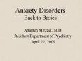 Anxiety Disorders Back to Basics PowerPoint PPT Presentation