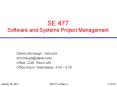 SE 477 Software and Systems Project Management PowerPoint PPT Presentation