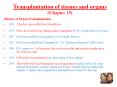Transplantation of tissues and organs (Chapter 15) PowerPoint PPT Presentation