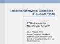 Emotional/Behavioral Disabilities - Rule 6A-6.03016 PowerPoint PPT Presentation