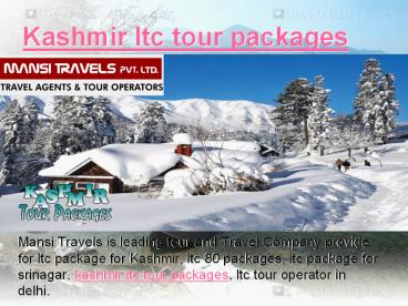 Kashmir ltc tour packages