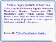 Yellow Pages Manufacturer Supplier Products