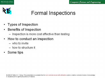 Formal Inspections
