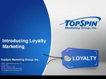 Loyalty Marketing Programs