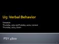 U5: Verbal Behavior PowerPoint PPT Presentation