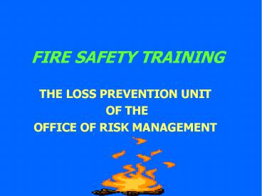 FIRE SAFETY TRAINING