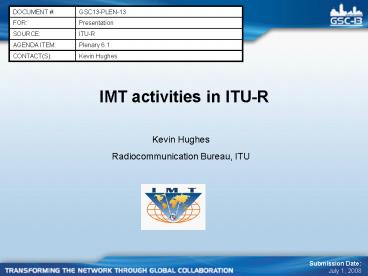 IMT activities in ITU-R