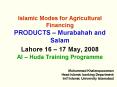 Islamic Modes for Agricultural Financing PRODUCTS  PowerPoint PPT Presentation