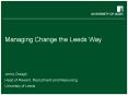 Managing Change the Leeds Way PowerPoint PPT Presentation
