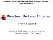 Bisectors, Medians, Altitudes