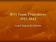 RTI Team Procedures 2012-2013 PowerPoint PPT Presentation