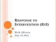 Response to Intervention (RtI) PowerPoint PPT Presentation
