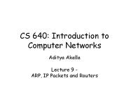 CS 640: Introduction to Computer Networks