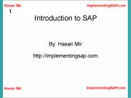 Introduction to SAP