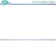 Choix du modulateur Optique