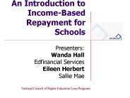 An Introduction to Income-Based Repayment for Schools