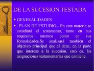 DE LA SUCESION TESTADA