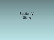 Section VI Siting