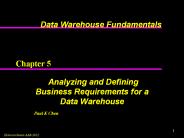 Analyzing and Defining Business Requirements for a Data Warehouse