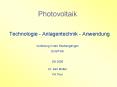 Photovoltaik PowerPoint PPT Presentation
