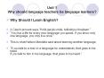 Unit 1 Why should language teachers be language learners? PowerPoint PPT Presentation