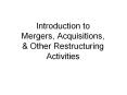 Introduction to Mergers, Acquisitions, PowerPoint PPT Presentation