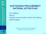 SUSTAINABLE PROCUREMENT NATIONAL ACTION PLAN
